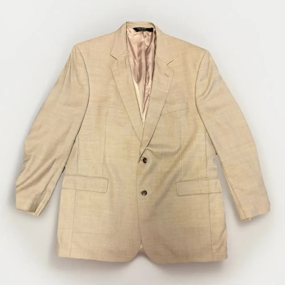 Jos A Bank Gordon Model Sport Coat 46L Gold Wool Silk Blend Vintage 90s-2000s